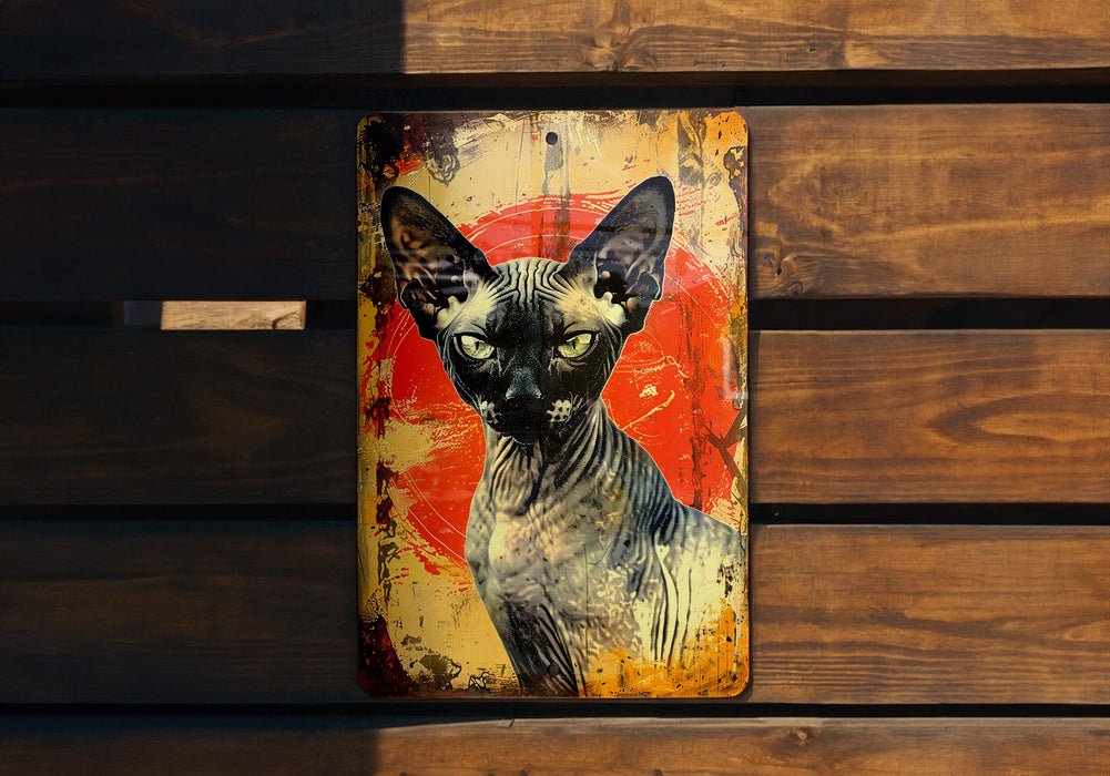 a picture of a cat on a wooden bench