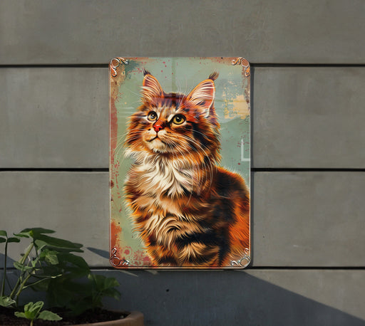 a picture of a cat on a wall