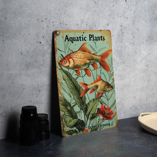 a picture of a sign that says aquatic plants