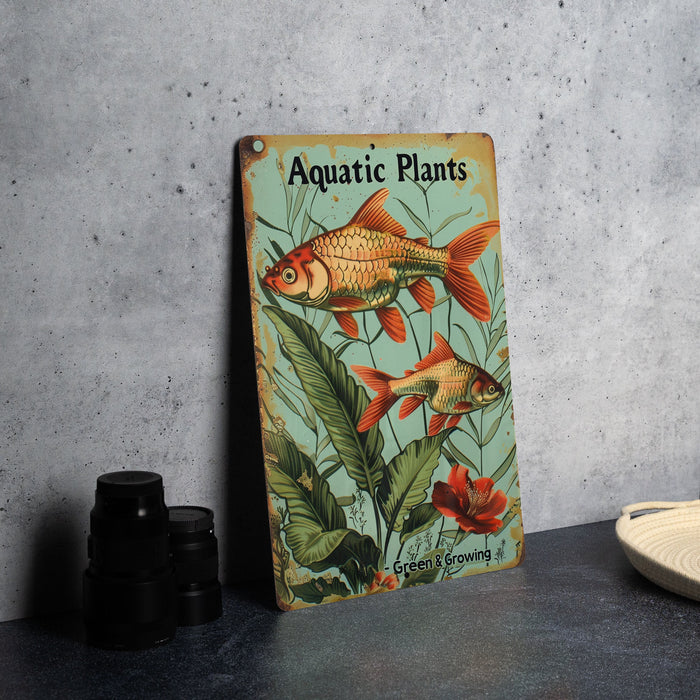 a picture of a sign that says aquatic plants