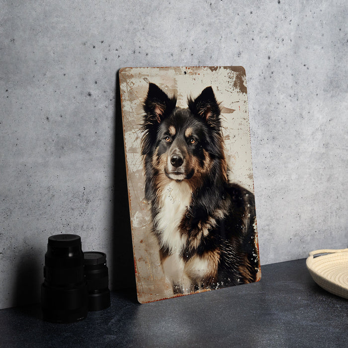 a picture of a dog sitting on a table