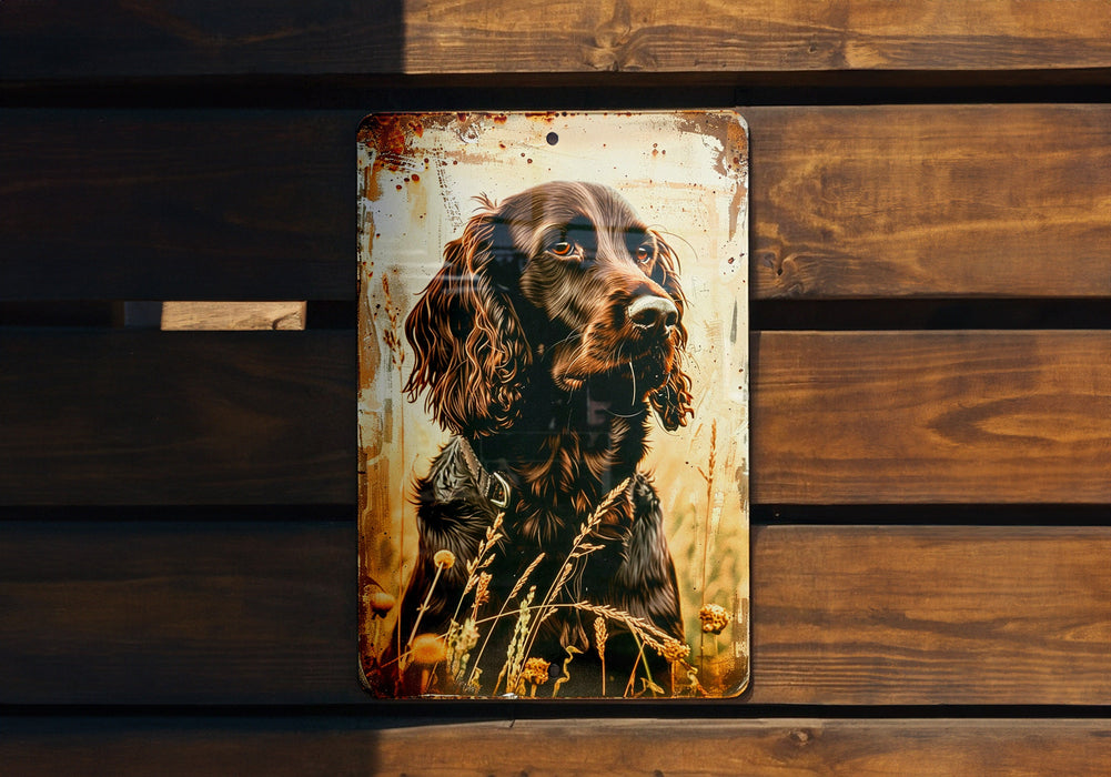 a picture of a dog on a wooden bench