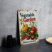 a vegetable garden sign sitting on top of a table