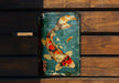 a painting of a koi fish on a wooden wall