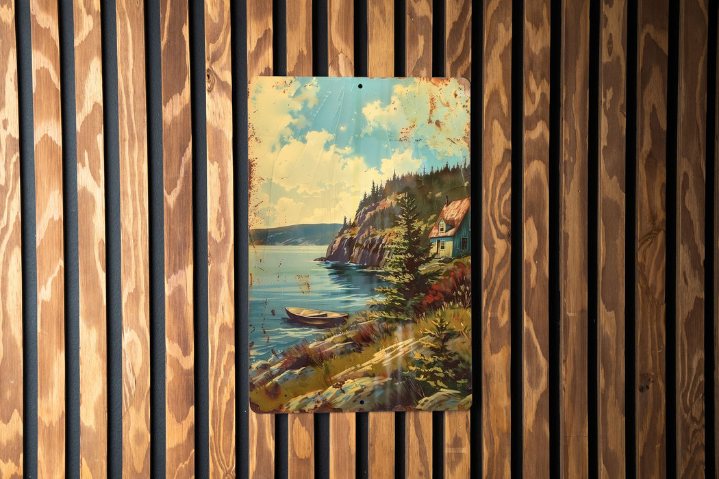 a picture of a painting on a wooden wall