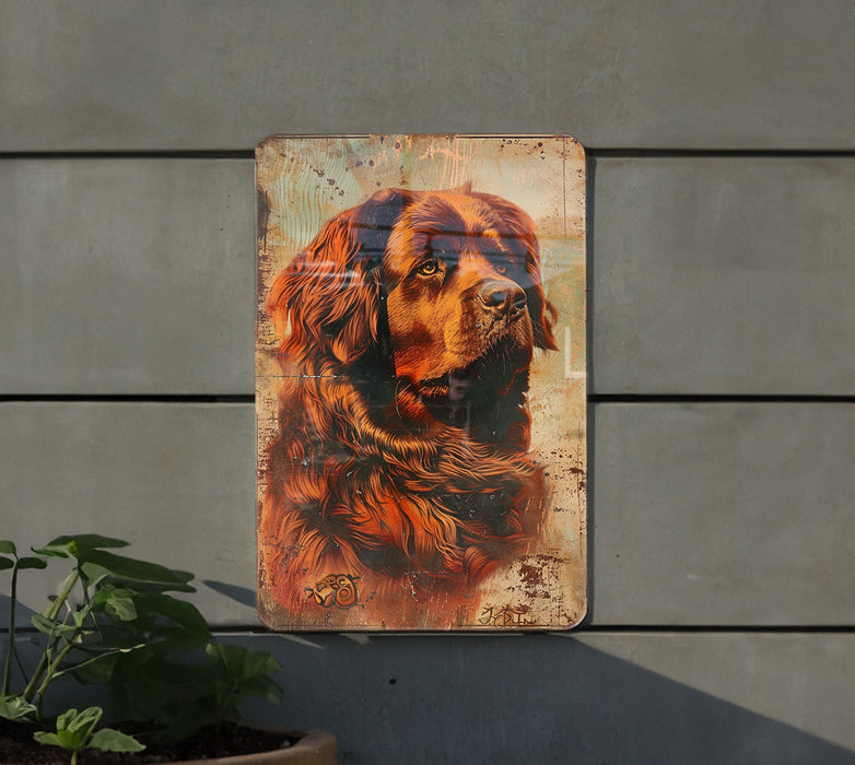 a painting of a dog on a wall