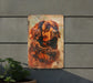 a painting of a dog on a wall