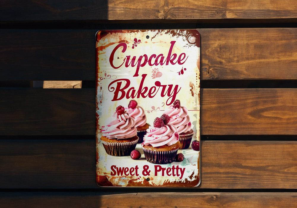 a sign that says cupcake bakery on it