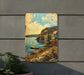 a picture of a painting on a wall next to a potted plant