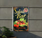 a sign for a fresh and crisp salad bar