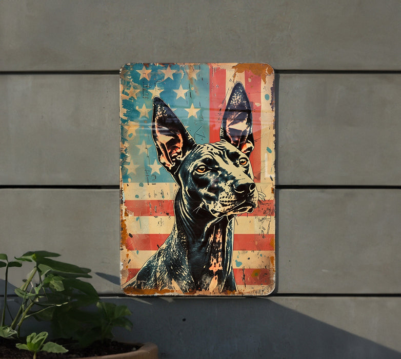 a painting of a dog on a wall