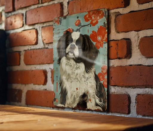 a painting of a dog on a brick wall