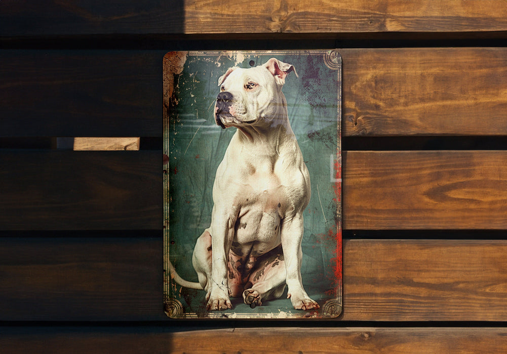 a picture of a dog sitting on a wooden bench