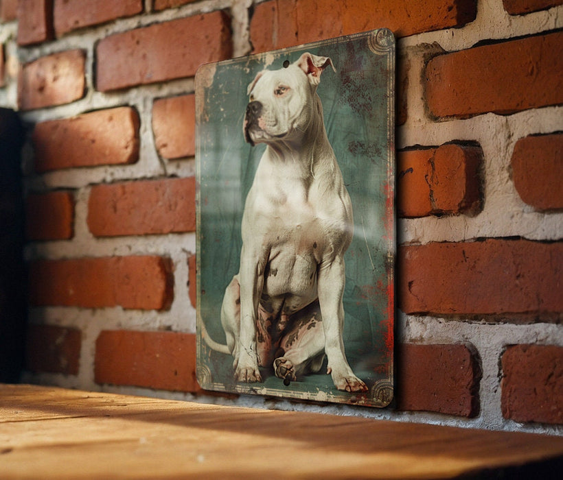 a picture of a dog on a brick wall