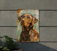 a picture of a dog and a cat on a wall