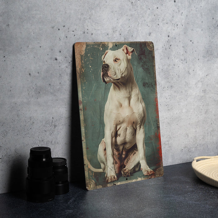 a picture of a dog sitting on a table