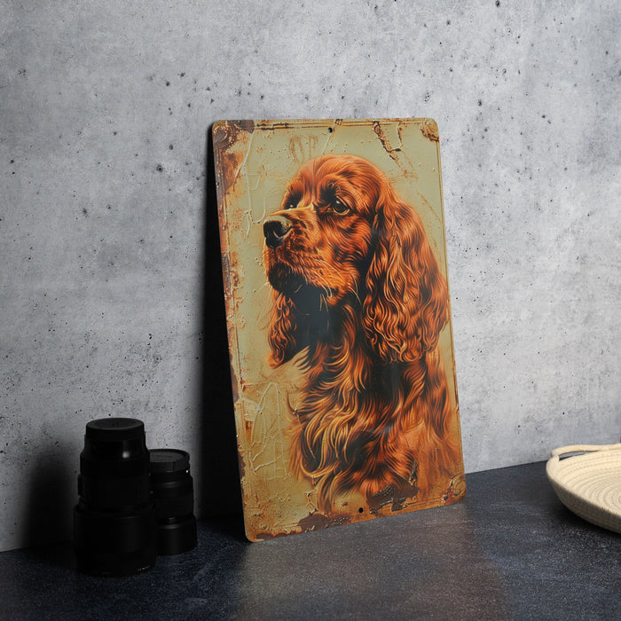 a painting of a dog on a wall next to a plate
