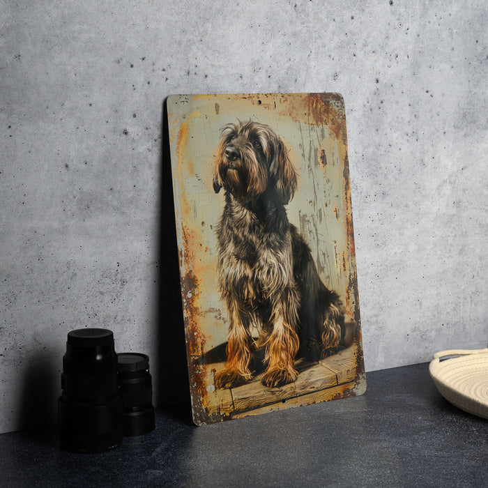 a picture of a dog sitting on a table
