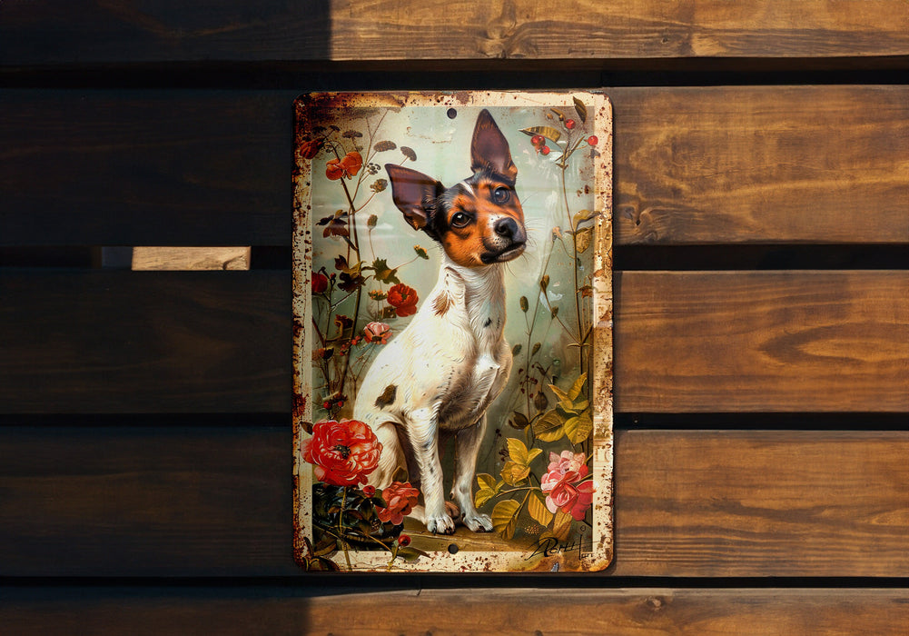 a picture of a dog on a wooden wall
