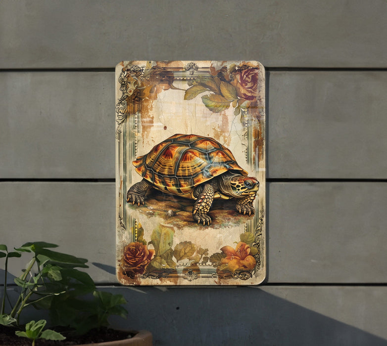 a painting of a turtle on a wall