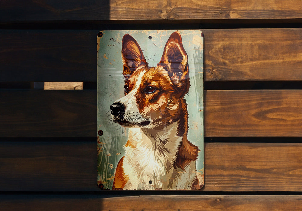a picture of a dog on a wooden bench