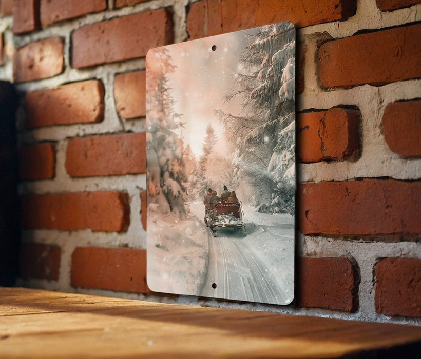 a picture of a truck driving down a snowy road