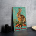 a picture of a bunny sitting on top of a table