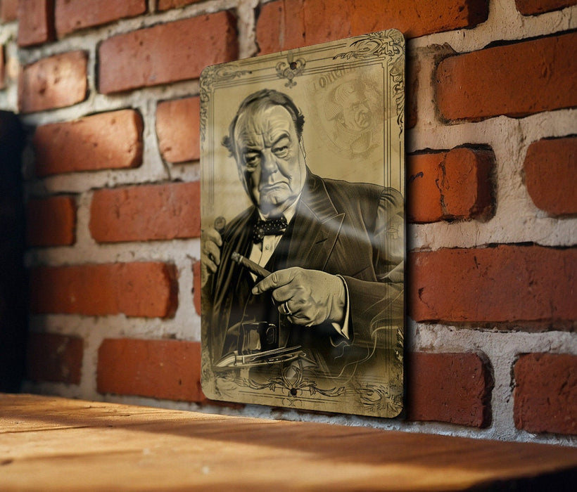a picture of a man holding a gun on a brick wall