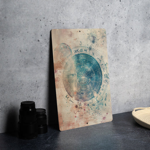 a picture of a clock on a wall next to a plate