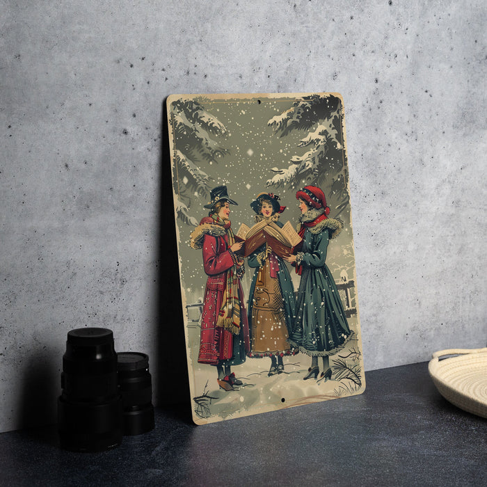 a picture of three people standing in the snow