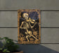 a painting of a skeleton playing a violin