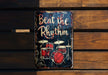 a sign that says beat the rhythm on it