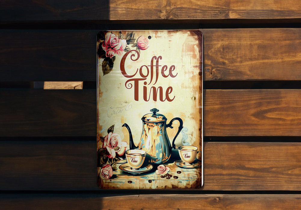 a sign that says coffee time on it