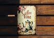 a sign that says coffee time on it