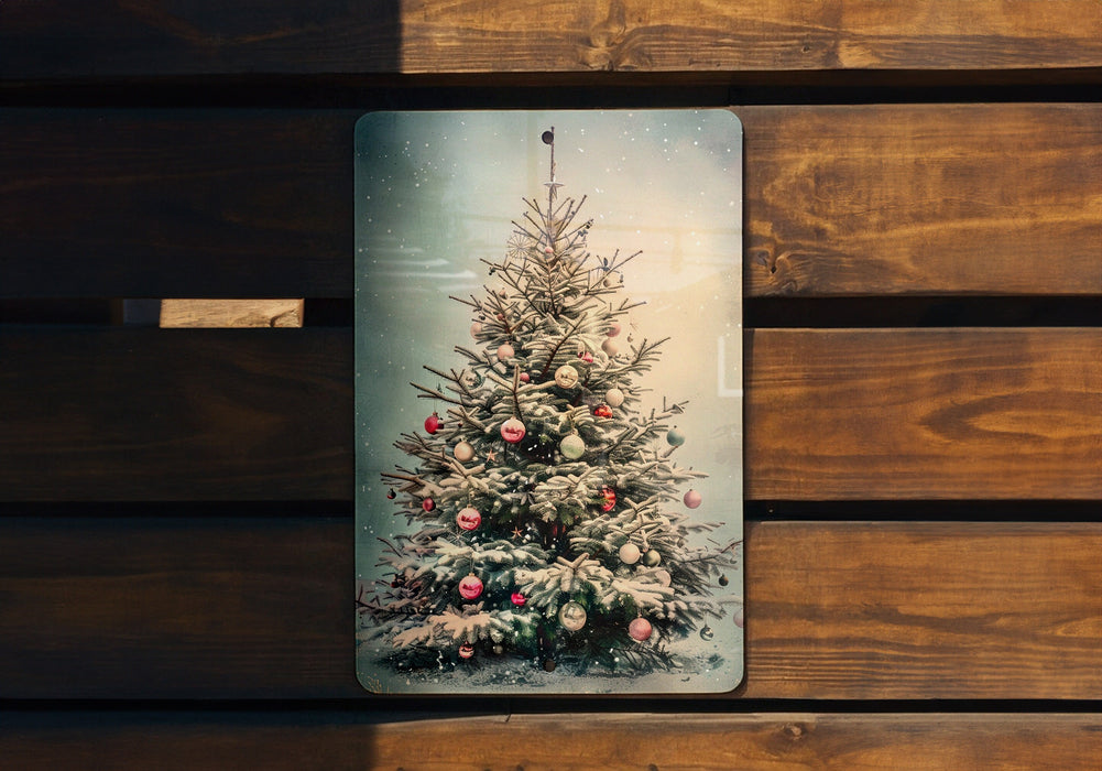 a picture of a christmas tree on a plaque