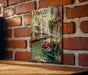 a picture of a gondola on a brick wall