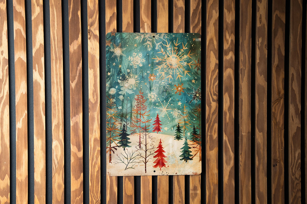 a picture of a painting on a wooden wall