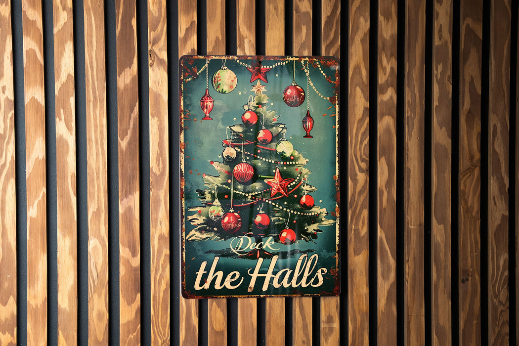 a picture of a christmas tree on a wooden wall
