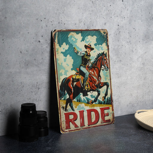 a picture of a cowboy riding a horse