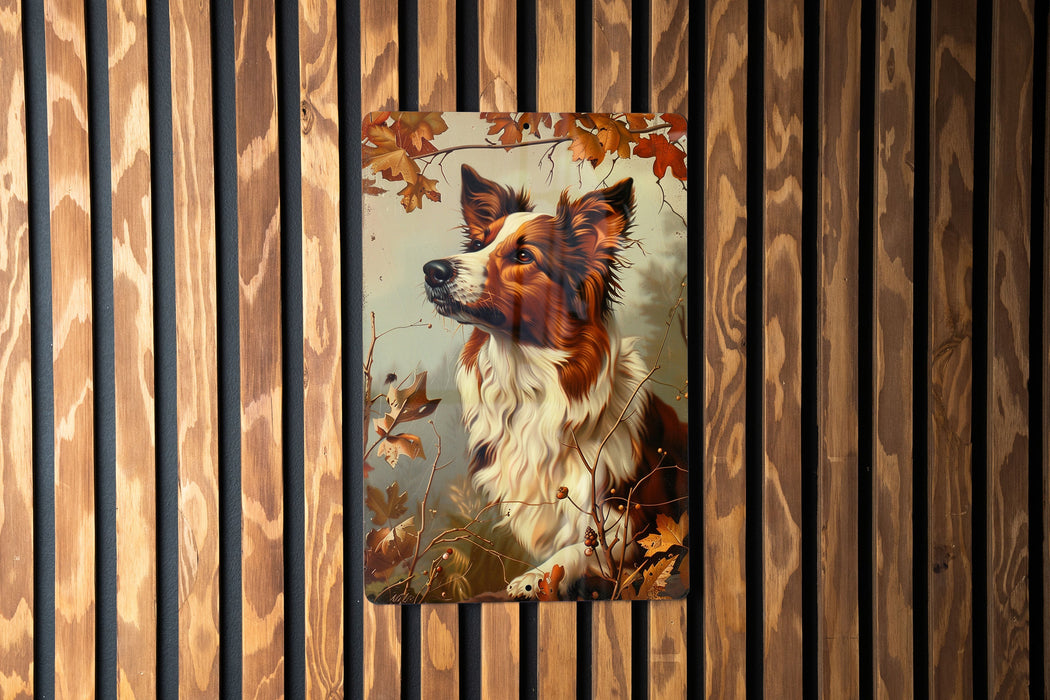 a painting of a dog on a wooden wall