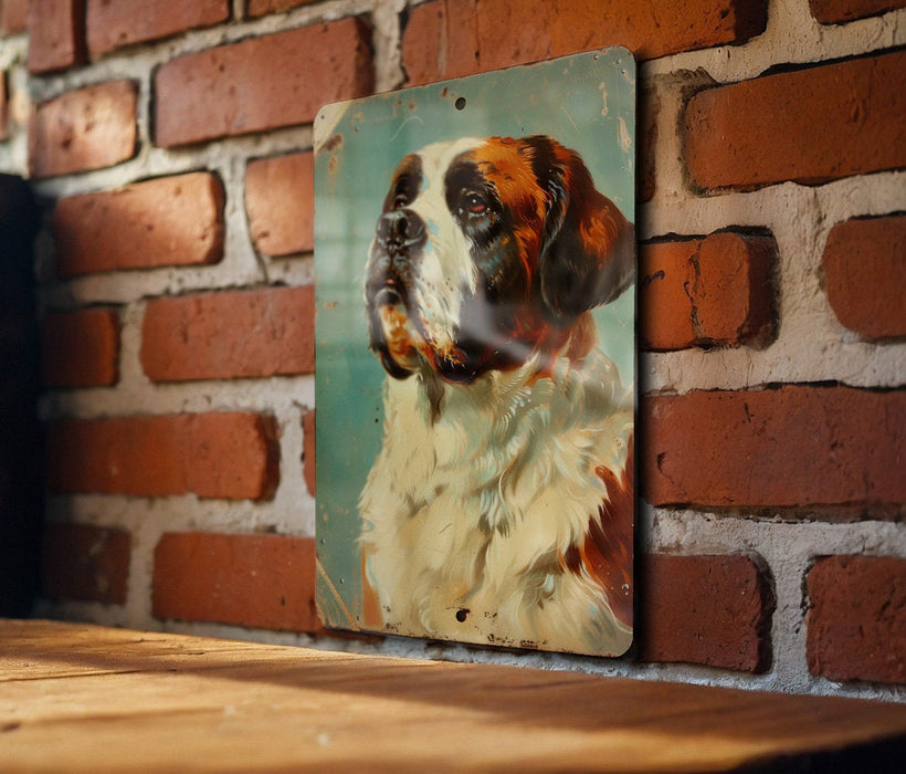 a painting of a dog on a brick wall