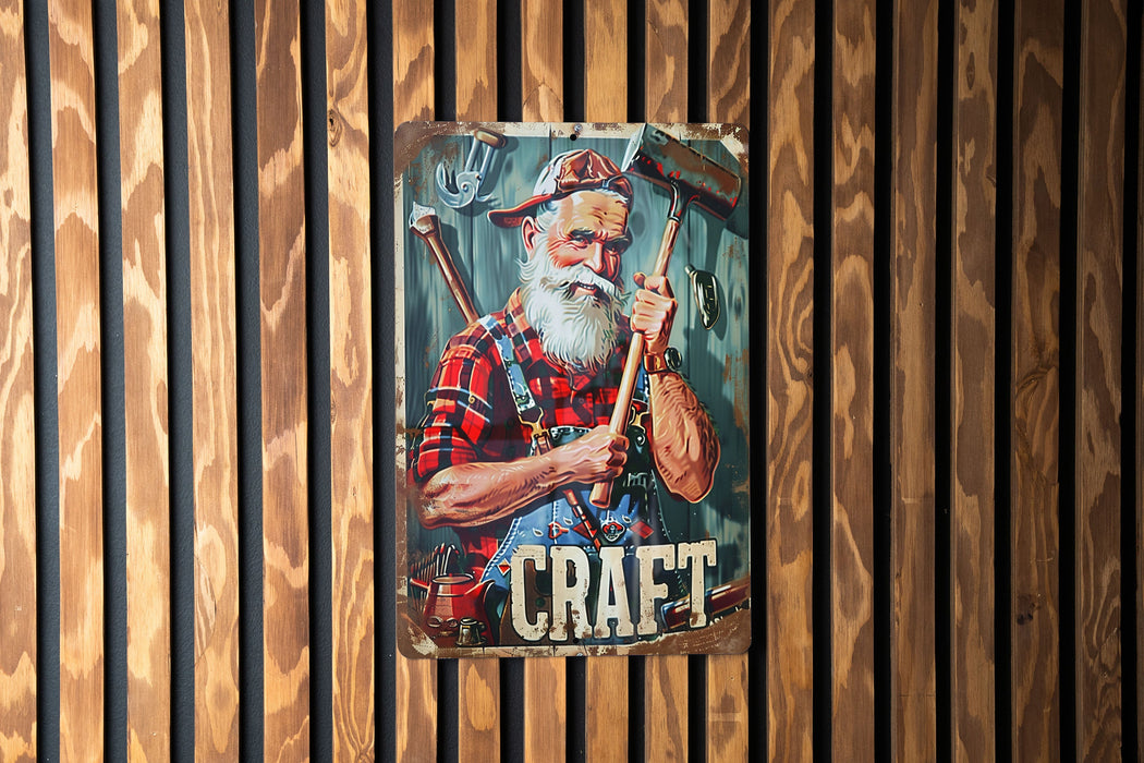 a picture of a man holding a hammer and a wrench
