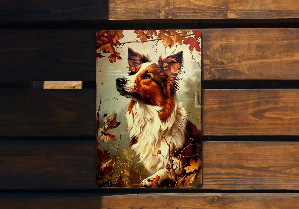 a picture of a dog on a wooden bench