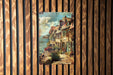 a picture of a painting on a wooden wall