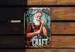 a picture of an old man holding a hammer