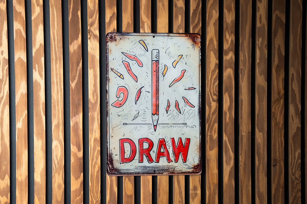 a close up of a sign on a wooden wall