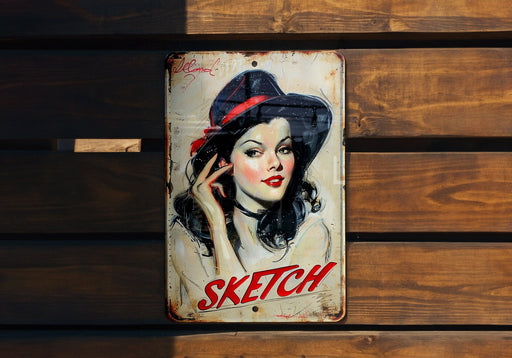 a painting of a woman with a hat on a wooden bench