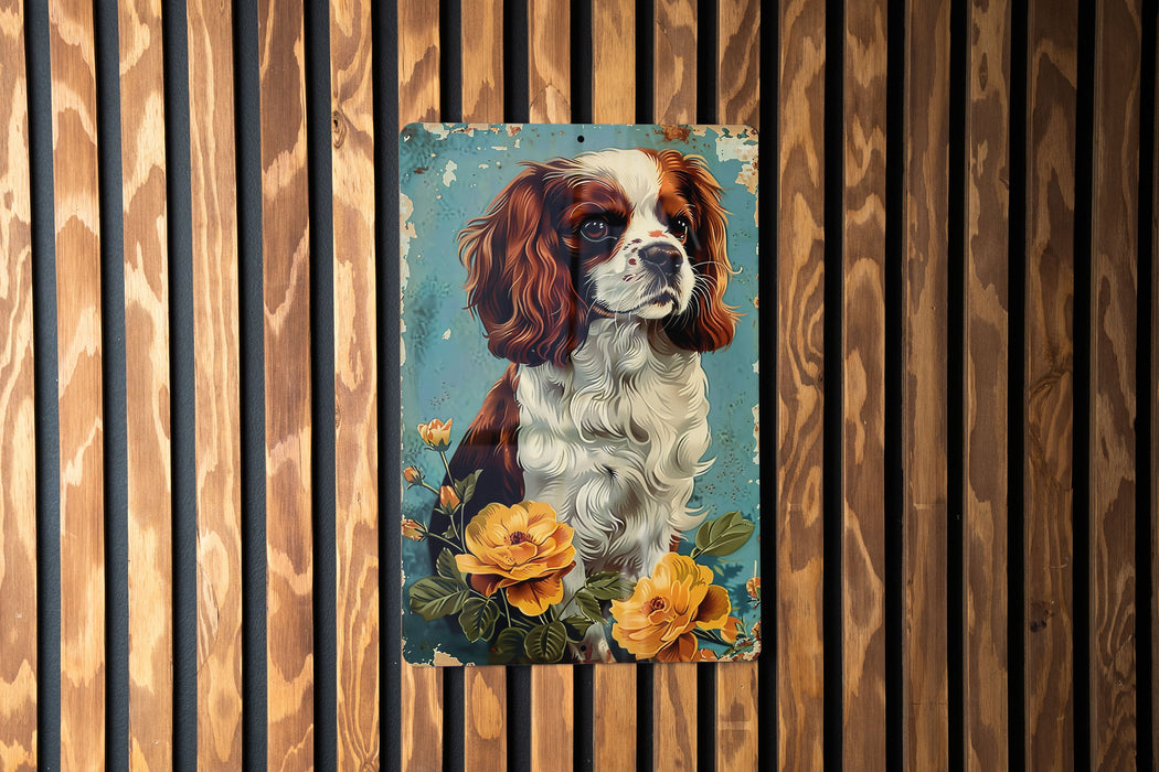a painting of a dog on a wooden wall