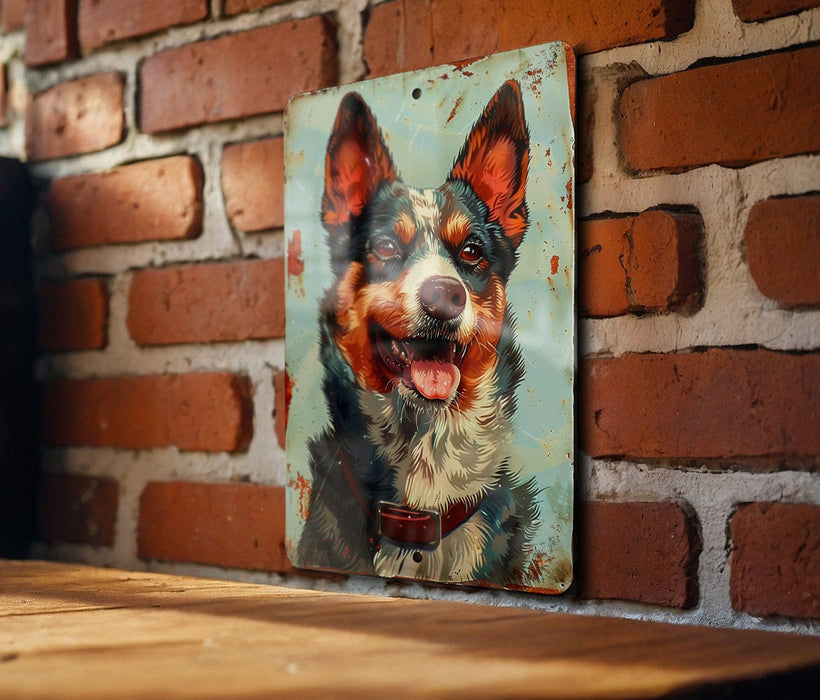a painting of a dog on a brick wall