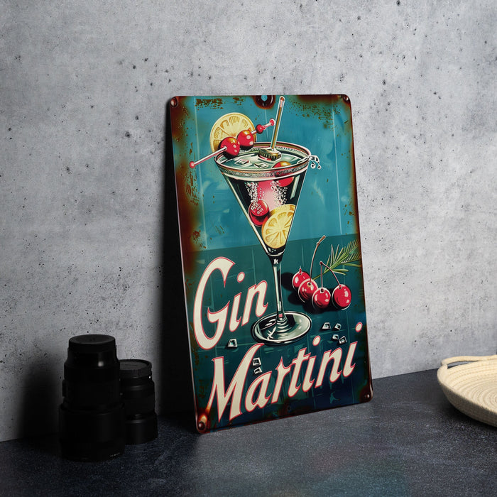 a painting of a martini with cherries on the rim
